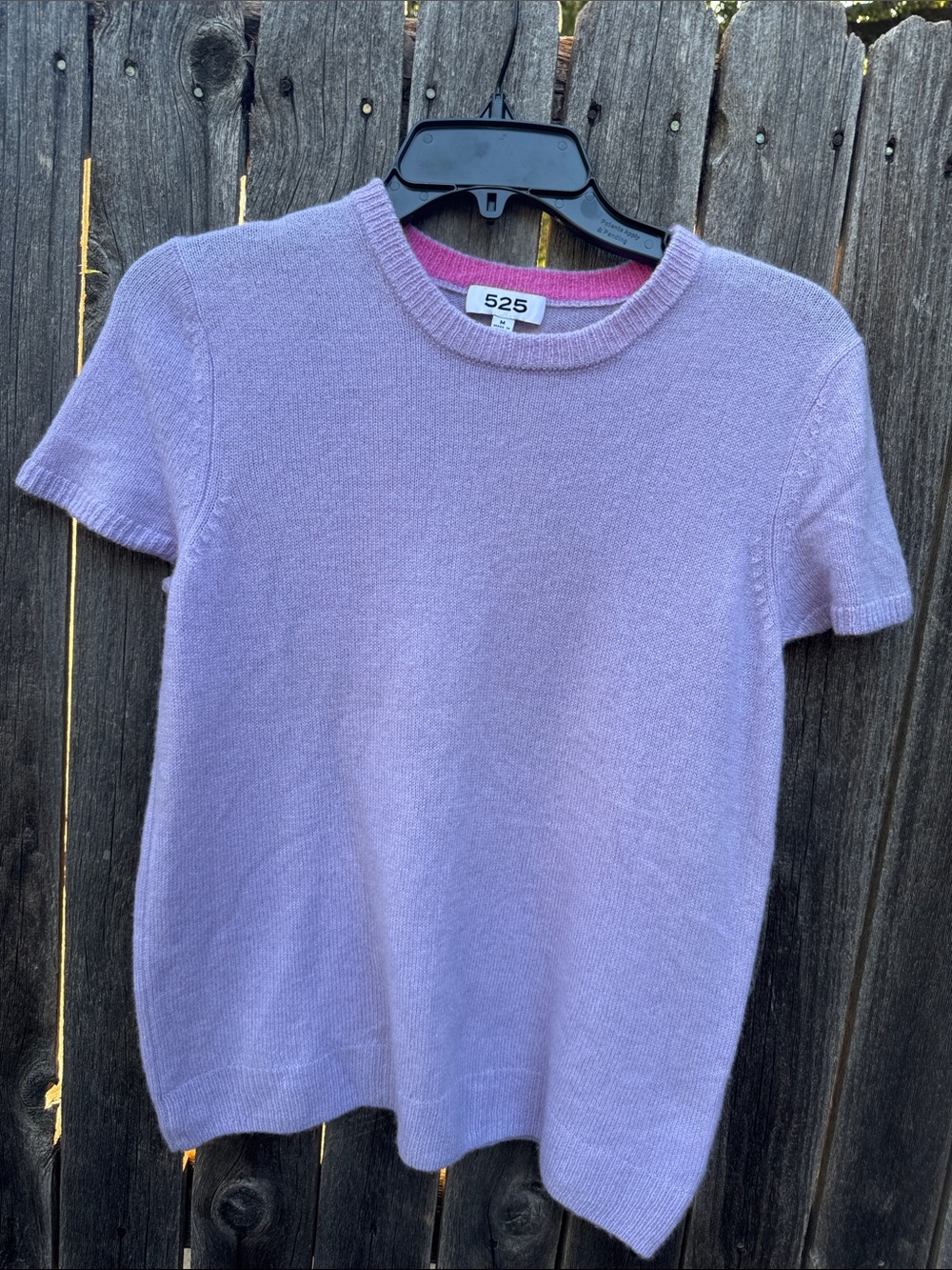 525 America Lilac Short Sleeve cashmere sweater